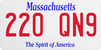 MA license plate 220QN9