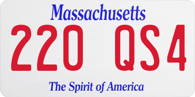 MA license plate 220QS4