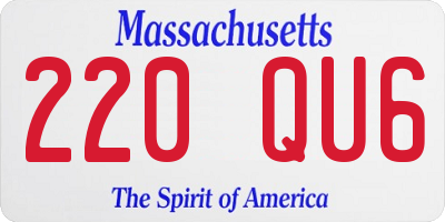 MA license plate 220QU6