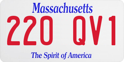 MA license plate 220QV1