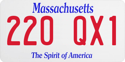 MA license plate 220QX1