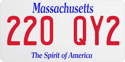MA license plate 220QY2