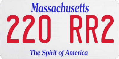 MA license plate 220RR2