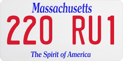 MA license plate 220RU1