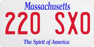 MA license plate 220SX0