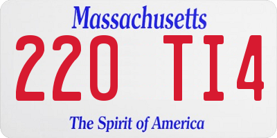 MA license plate 220TI4