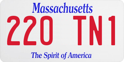 MA license plate 220TN1