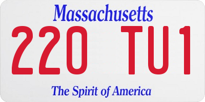 MA license plate 220TU1