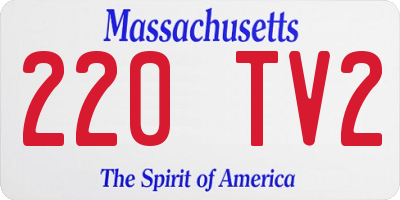 MA license plate 220TV2