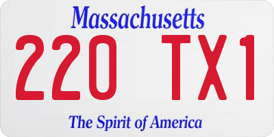 MA license plate 220TX1