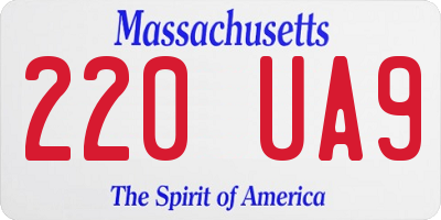 MA license plate 220UA9