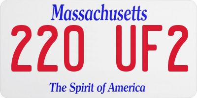 MA license plate 220UF2