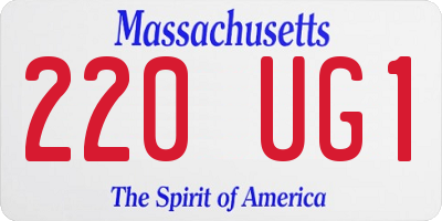 MA license plate 220UG1