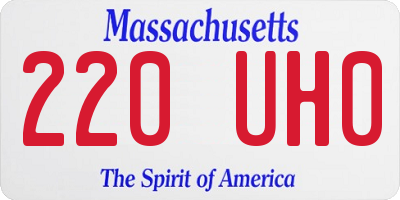 MA license plate 220UH0