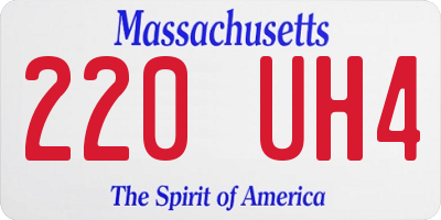 MA license plate 220UH4