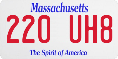 MA license plate 220UH8