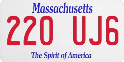 MA license plate 220UJ6