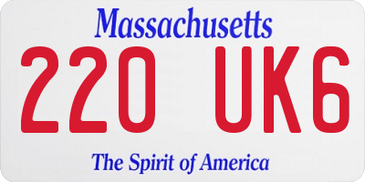 MA license plate 220UK6
