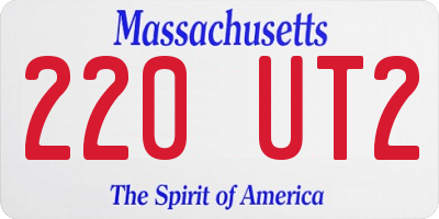 MA license plate 220UT2