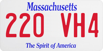 MA license plate 220VH4