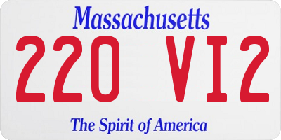 MA license plate 220VI2