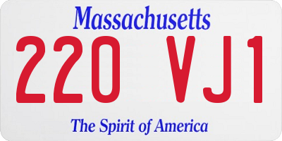 MA license plate 220VJ1