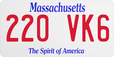 MA license plate 220VK6
