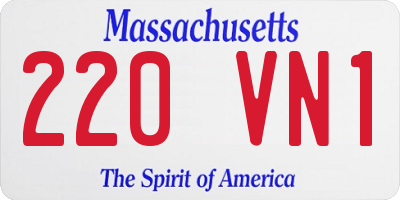 MA license plate 220VN1
