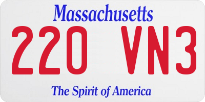 MA license plate 220VN3