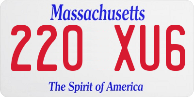 MA license plate 220XU6