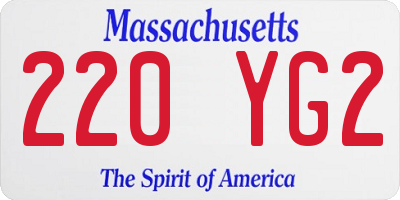 MA license plate 220YG2