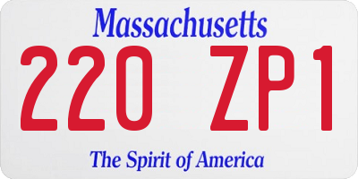 MA license plate 220ZP1