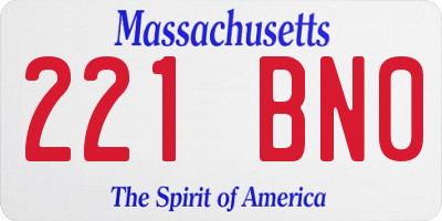 MA license plate 221BN0