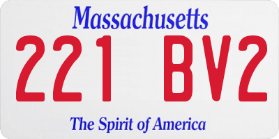 MA license plate 221BV2