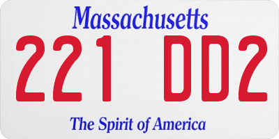 MA license plate 221DD2