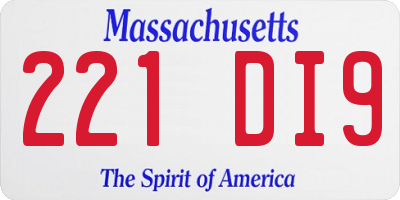 MA license plate 221DI9