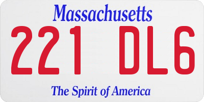 MA license plate 221DL6