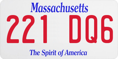 MA license plate 221DQ6