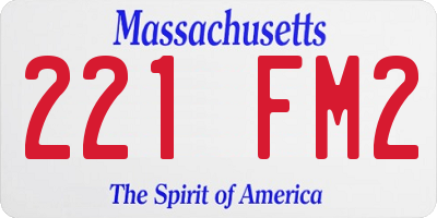 MA license plate 221FM2