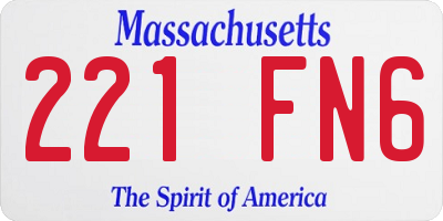 MA license plate 221FN6