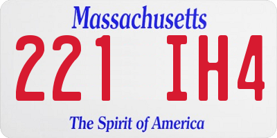 MA license plate 221IH4