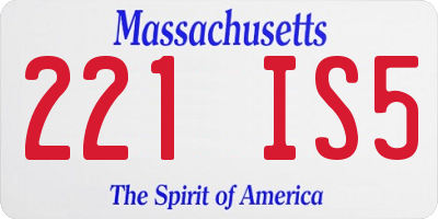 MA license plate 221IS5
