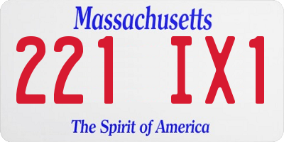 MA license plate 221IX1