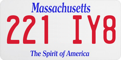 MA license plate 221IY8
