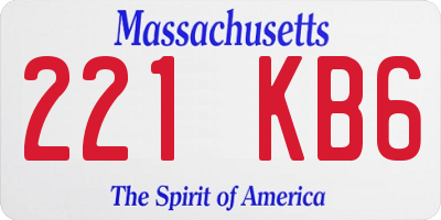 MA license plate 221KB6