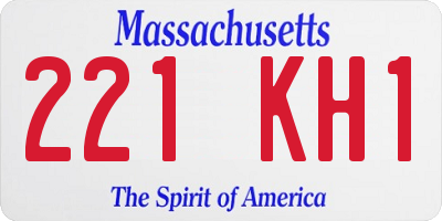 MA license plate 221KH1