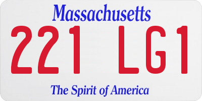 MA license plate 221LG1