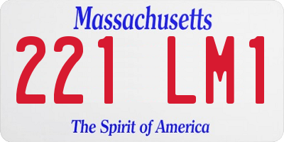 MA license plate 221LM1