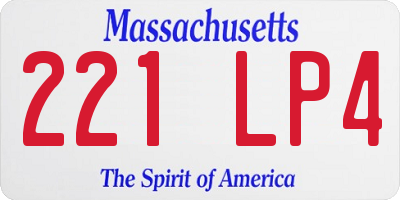 MA license plate 221LP4