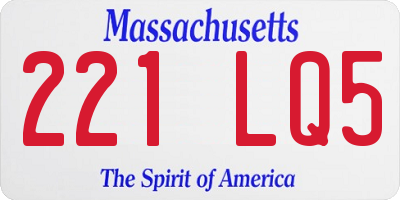 MA license plate 221LQ5